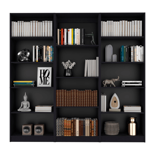 Galen Living Triplo: Combo de Bibliotecas Modernas, Estilo Atemporal e Funcionalidade Ótima para Salões Contemporâneos