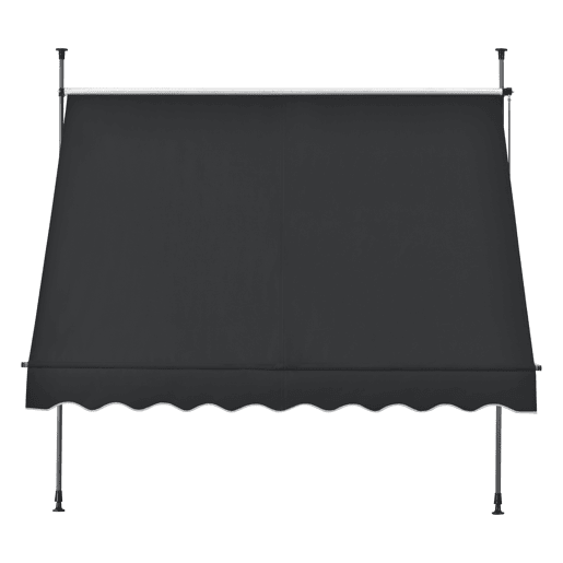 Toldo articulado com varas telescópicas 250 x 120 x 220-309 cm Preto pro.tec