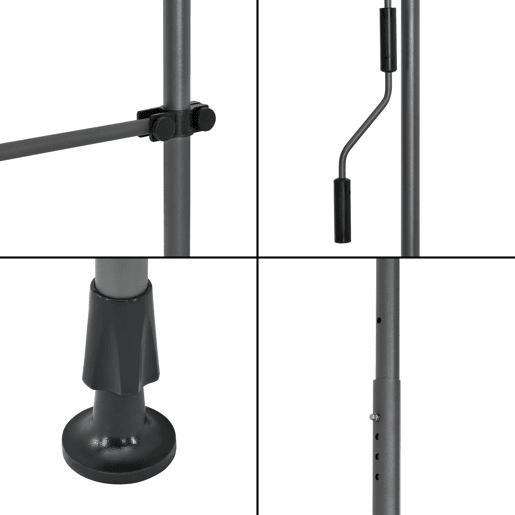 Toldo articulado com varas telescópicas 250 x 120 x 220-309 cm Preto pro.tec