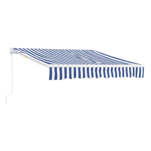 Toldo Articulado Bitonto Retráctil Manual 250 x 200 cm Azul e Branco en.casa