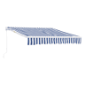 Toldo Articulado Bitonto Retráctil Manual 250 x 200 cm Azul e Branco en.casa