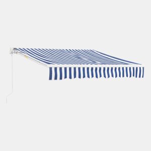 Toldo Articulado Bitonto Retráctil Manual 250 x 200 cm Azul e Branco en.casa