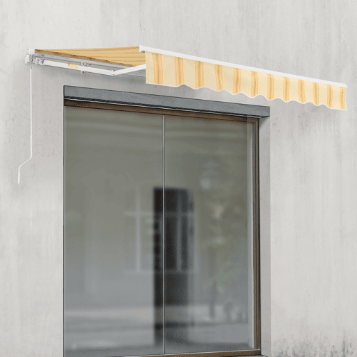 Toldo Articulado Bitonto Retráctil Manual 300 x 250 cm Amarelo e Branco en.casa