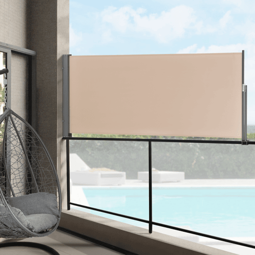 Toldo lateral exterior Mulhacén 120 x 300 cm Bege  Cor de areia pro.tec