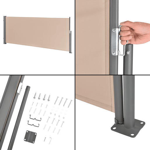 Toldo lateral exterior Mulhacén 120 x 300 cm Bege  Cor de areia pro.tec