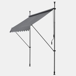 Toldo articulado com armação Stem de haste enrolável - açopoliéster 200 x 120 x 220-309 cm cinzento médio pro.tec