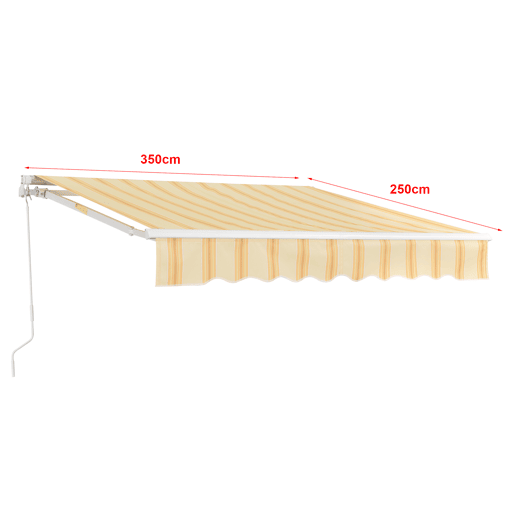 Toldo Articulado Bitonto Retráctil Manual 350 x 250 cm Amarelo e Branco en.casa
