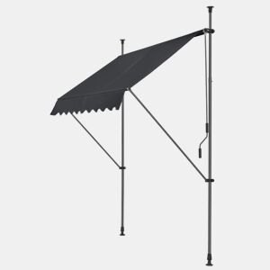 Toldo articulado com armação Stem de haste enrolável - açopoliéster 150 x 120 x 220-309 cm preto pro.tec