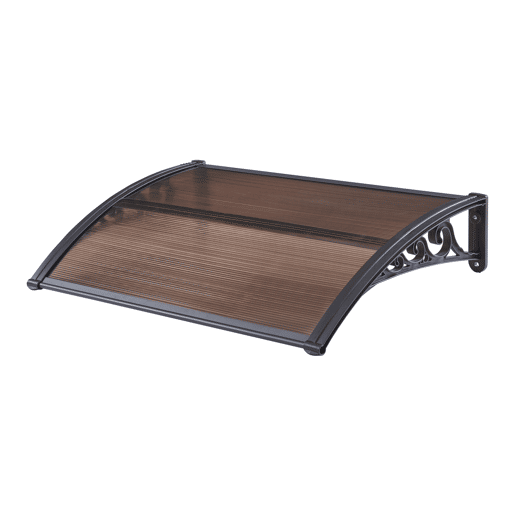 Toldo exterior Mellerud para portas com proteção policarbonato  plástico 100 x 60 cm - Preto e castanho en.casa
