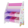 Estante infantil Ponteceso decoração marinha aglomeradotela 74x62x27cm - Branco Rosa Violeta en.casa