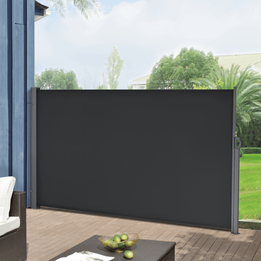 Toldo lateral exterior Mulhacen extensível 180 x 300 cm Preto pro.tec