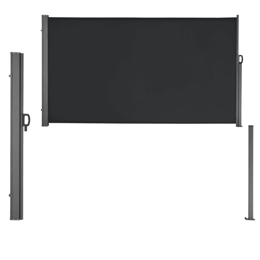 Toldo lateral exterior Mulhacen extensível 180 x 300 cm Preto pro.tec