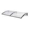 Toldo exterior Mellerud para portas com proteção policarbonato  plástico 300 x 100 cm - Transparente e Preto en.casa