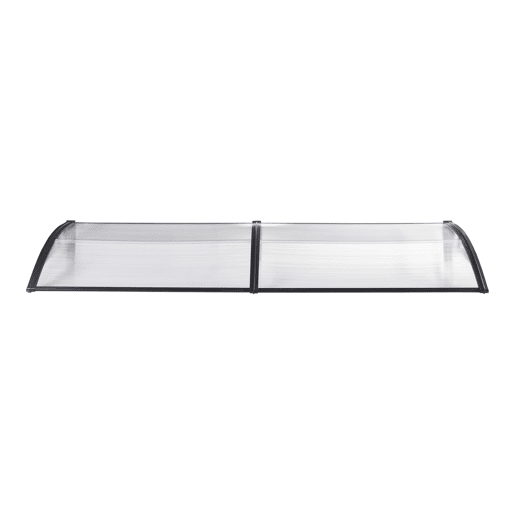 Toldo exterior Mellerud para portas com proteção policarbonato  plástico 300 x 100 cm - Transparente e Preto en.casa