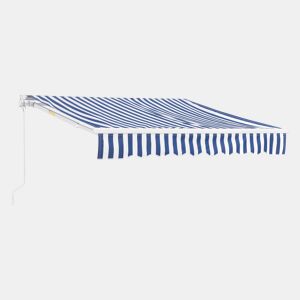 Toldo Articulado Bitonto Retráctil Manual 350 x 250 cm Azul e Branco en.casa
