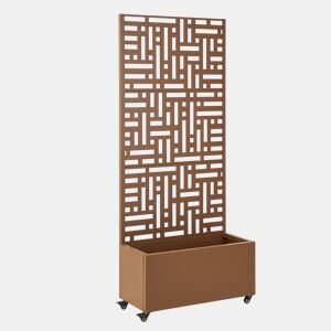 Divisória Bernalda com plantador de aço 190x82x38cm - Castanho casa.pro