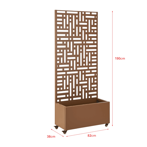 Divisória Bernalda com plantador de aço 190x82x38cm - Castanho casa.pro
