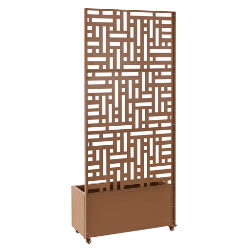 Divisória Bernalda com plantador de aço 190x82x38cm - Castanho casa.pro