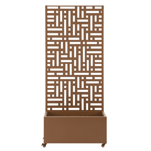 Divisória Bernalda com plantador de aço 190x82x38cm - Castanho casa.pro