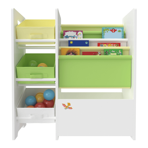 Estante para crianças Vimianzo motivo dinossauro aglomeradotela 60 x 65 x 30 cm multicolor en.casa