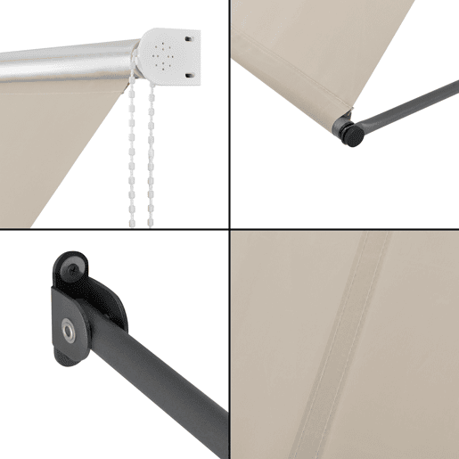Toldo de aço extensível para terraço exterior Málaga 150 x 120 cm - Bege pro.tec