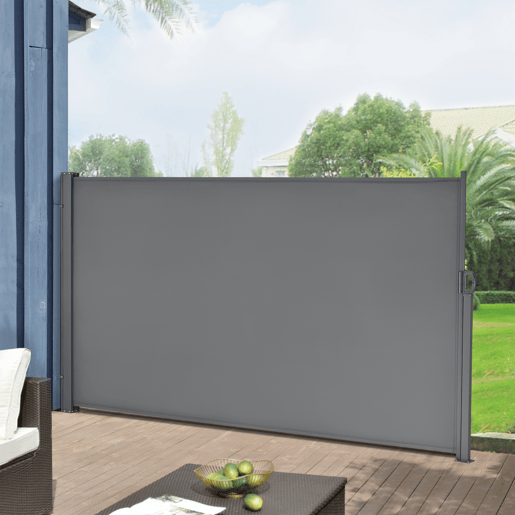 Toldo lateral exterior Mulhacen extensível 160 x 300 cm cinzento médio pro.tec