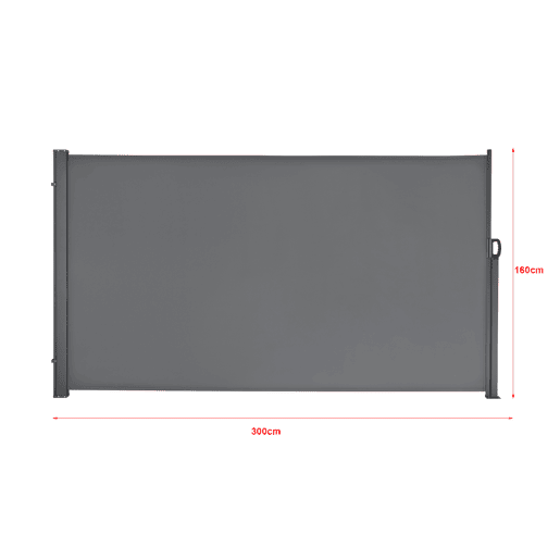 Toldo lateral exterior Mulhacen extensível 160 x 300 cm cinzento médio pro.tec