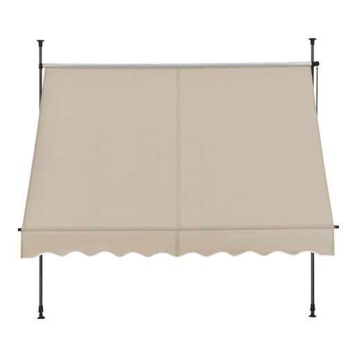 Toldo articulado com armação de haste enrolável - aço  poliéster 150 x 120 x 220-309 cm cor areia pro.tec