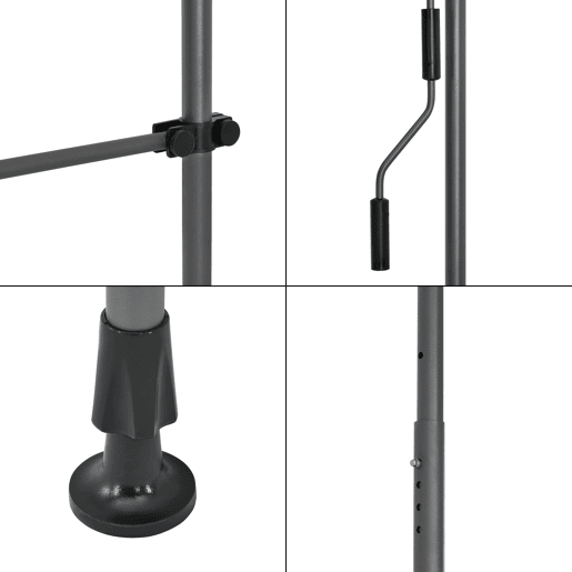 Toldo articulado com armação de haste enrolável - aço  poliéster 150 x 120 x 220-309 cm cor areia pro.tec
