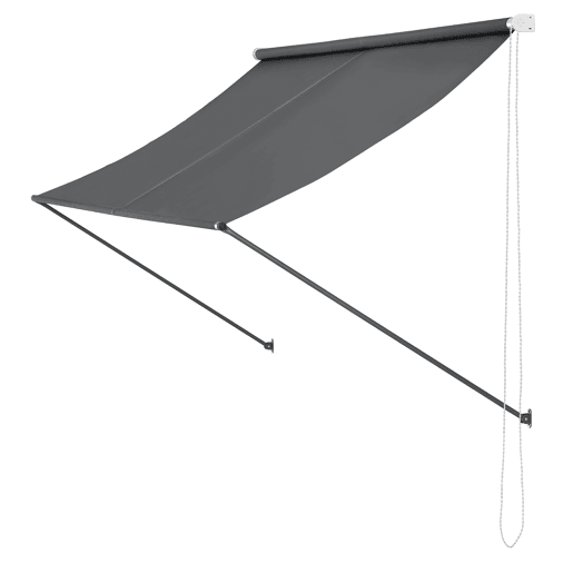 Toldo de aço extensível para terraço exterior Málaga 400 x 120 cm - Cinzento pro.tec