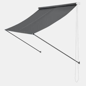 Toldo de aço extensível para terraço exterior Málaga 400 x 120 cm - Cinzento pro.tec