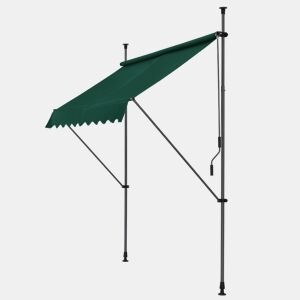 Toldo articulado com armação Stem de haste enrolável - açopoliéster 150 x 120 x 220-309 cm verde escuro pro.tec