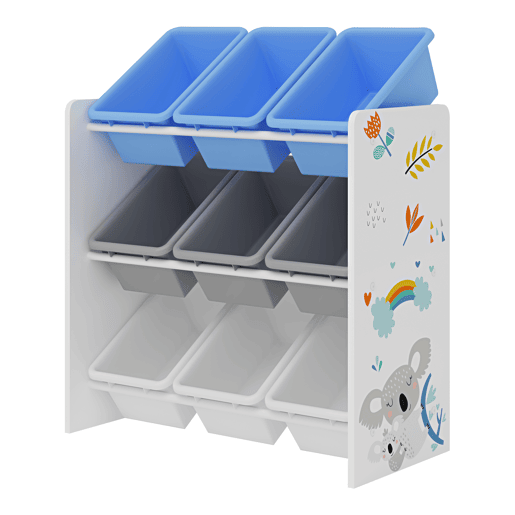 Estante para crianças Muxía 3 níveis motivo koala aglomeradoplástico 60 x 62 x 27 cm multicolor en.casa
