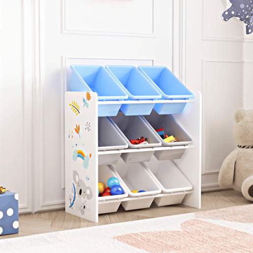Estante para crianças Muxía 3 níveis motivo koala aglomeradoplástico 60 x 62 x 27 cm multicolor en.casa