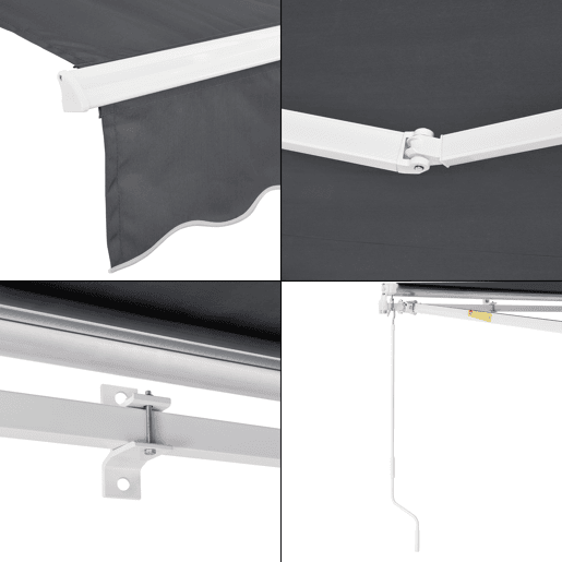 Toldo Articulado Bitonto Retráctil Manual 250 x 200 cm Cinzento Escuro en.casa