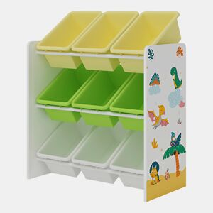 Estante para crianças Muxía 3 níveis dinossauro aglomeradoplástico 60 x 62 x 27 cm multicolor en.casa