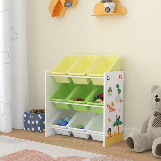 Estante para crianças Muxía 3 níveis dinossauro aglomeradoplástico 60 x 62 x 27 cm multicolor en.casa