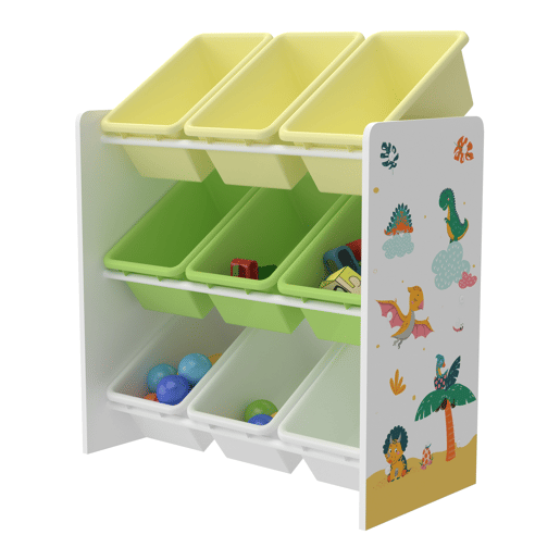 Estante para crianças Muxía 3 níveis dinossauro aglomeradoplástico 60 x 62 x 27 cm multicolor en.casa