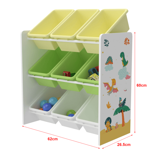 Estante para crianças Muxía 3 níveis dinossauro aglomeradoplástico 60 x 62 x 27 cm multicolor en.casa