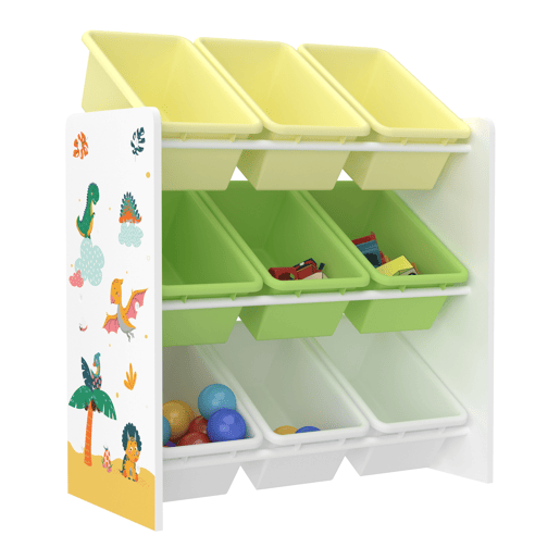 Estante para crianças Muxía 3 níveis dinossauro aglomeradoplástico 60 x 62 x 27 cm multicolor en.casa