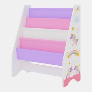 Estante para crianças Fisterra 4 níveis unicórnio aglomeradopoliéster 74 x 62 x 29 cm multicolor en.casa