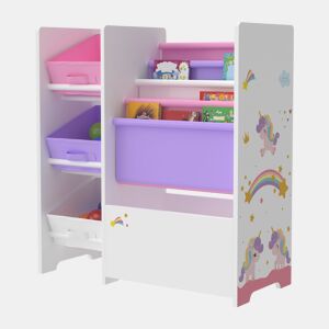 Estante para crianças Vimianzo unicórnio motivo aglomeradotela 60 x 65 x 30 cm multicolor en.casa