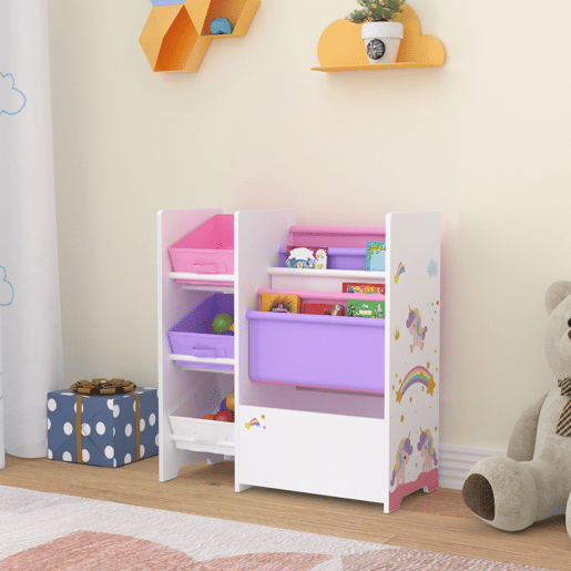 Estante para crianças Vimianzo unicórnio motivo aglomeradotela 60 x 65 x 30 cm multicolor en.casa