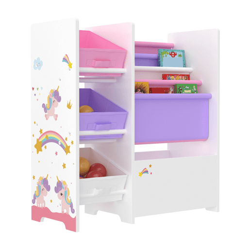 Estante para crianças Vimianzo unicórnio motivo aglomeradotela 60 x 65 x 30 cm multicolor en.casa