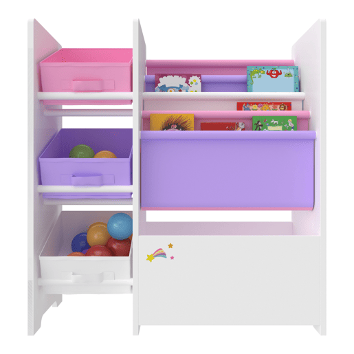 Estante para crianças Vimianzo unicórnio motivo aglomeradotela 60 x 65 x 30 cm multicolor en.casa