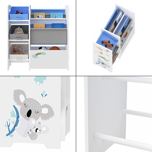 Estante para crianças Vimianzo motivo koala aglomeradotela 60 x 65 x 30 cm multicolor en.casa