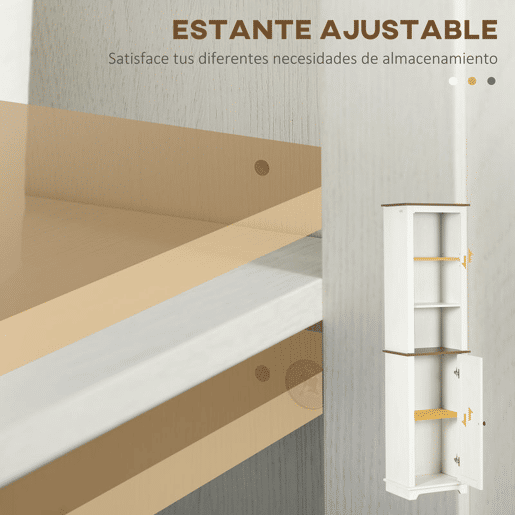 kleankin Conjunto para Casa de Banho Inclui 1 Móvel para Lavatório Pousar 1 Coluna de Casa de Banho e 1 Armário de Parede para Casa de Banho Estilo Clássico Branco
