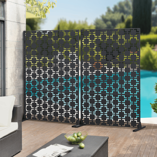 Divisória Basciano com design atrativo em aço 180x120x40cm - Preto casa.pro