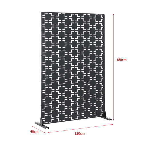 Divisória Basciano com design atrativo em aço 180x120x40cm - Preto casa.pro