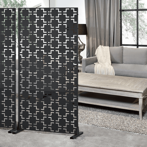 Divisória Basciano com design atrativo em aço 180x90x40cm - Preto casa.pro